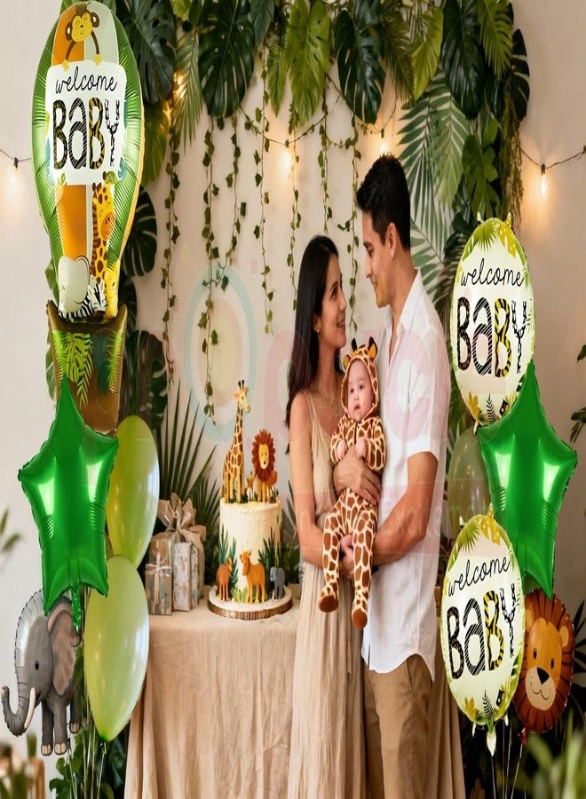 بروبسيكل بالونات فويل هوائية ساخنة بتصميم حيوانات سفاري الغابة من بروبسكل (مجموعة من 5 قطع) | زينة بتصميم حيوانات الغابة لحفلات استقبال المولود الجديد والاحتفالات بالمواليد الجدد - Image 3